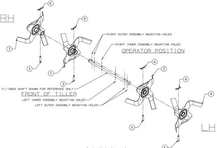 Tines Diagram and Parts List for FT24 (21B34M8710)(2019) Cub Cadet Tiller